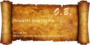 Osváth Boglárka névjegykártya